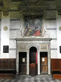 Confessionnal de Battista Stagi et tableau de Filipo Latini.