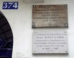 Plaque au no&nbsp;374.