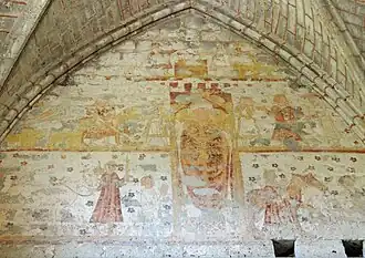 Vestiges de peintures murales dans la chapelle