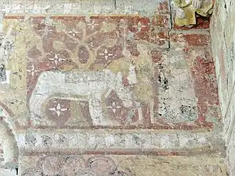 Vestiges de peintures murales dans la chapelle