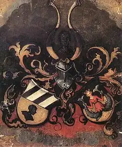 Armes des Tucher et des Rieter, au verso du Portrait de Hans Tucher