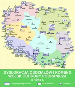 Positions de la WOP en 1945.