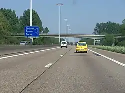 Début de l'autoroute peu après Oelegem en direction d'Eindhoven.