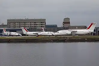Avions de CityJet à Londres-City en 2009.