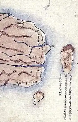 Est de Ulleungdo et Usando (大東輿地図, 1861）