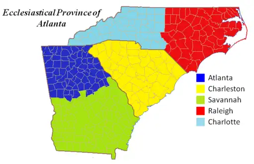 Diocèses suffragants.