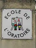 Panneau de l'école de l'Oratoire.