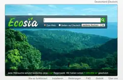 Page d'accueil d'Ecosia en 2010.