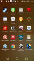 Écran d'accueil avec toutes les applis du Sony Xperia Z1 sous Android 4.4
