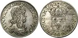 Écu d'argent ou louis d'argent, de Louis XIII le Juste. 1642