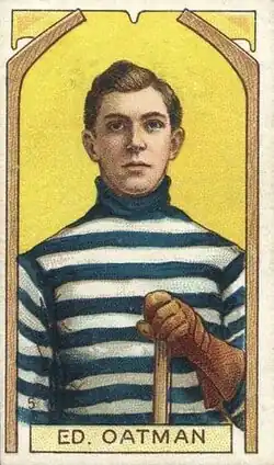 Dessin d'un joueur de hockey sur glace pour une carte de collectionneurs