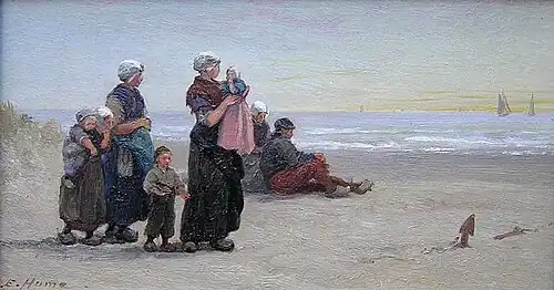 Pêcheurs sur la plage (vers 1890).