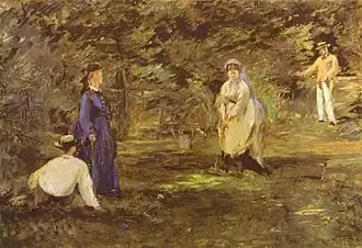 La Partie de croquet, 1873, musée Städel 72,5&nbsp;×&nbsp;72,5