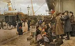Edvard Petersen, Émigrants à Larsens Plads, 1890.