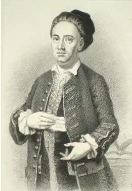 Edward Cave, gravure d'Edward Scriven d'après un tableau de Francis Kyte&nbsp;(en), c. 1740.