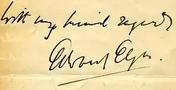 signature d'Edward Elgar