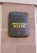 Plaque sur sa maison natale à Nuremberg