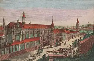 Peinture de la collégiale au 18ème siècle.