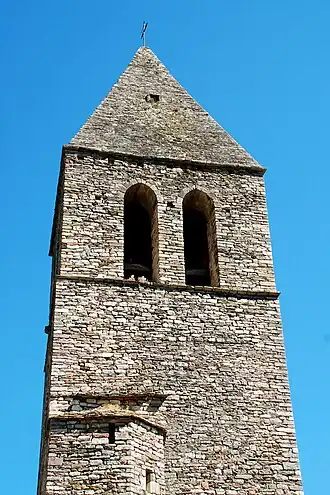 Sommet de la face ouest du clocher.