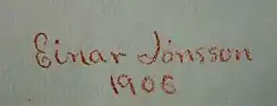 signature d'Einar Jónsson