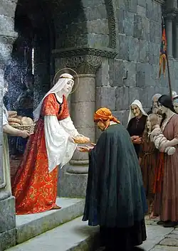 La charité de sainte Élisabeth,Edmund Blair Leighton (1915),Collection de Fred et Sherry Ross.