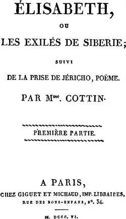 Image illustrative de l’article Élisabeth ou les Exilés de Sibérie