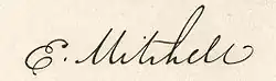signature d'Elisha Mitchell