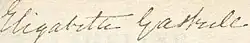 Signature de Elizabeth Gaskell