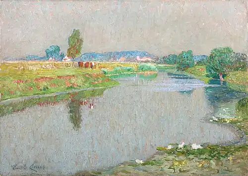 Paysage d'été avec la rivière LysÉmile Claus, 1912Collection privée.