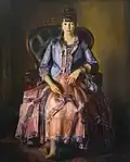 George Bellows, Emma dans une robe violette, 1920-1923.