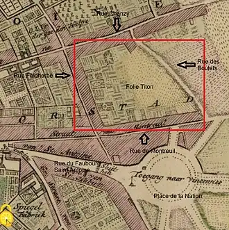 Emplacement de la folie Titon.