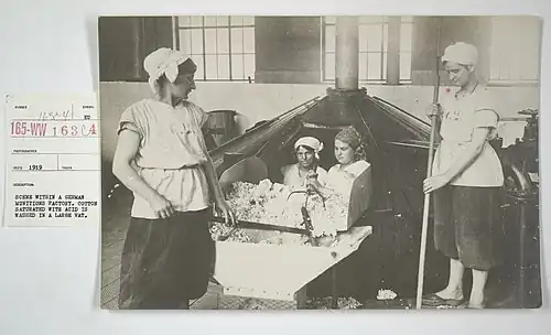 Femmes travaillant le fulmicoton dans une usine d'explosifs.