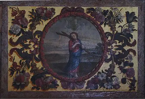 L'enfant Jésus portant sa Croix (tableau du XVIIe).