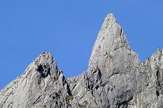 Klein et Gross Simelistock vus de l'ouest : paroi ouest (versant de l'Ochsental).