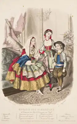 Exemple de chromotypographie pour Le Magasin des demoiselles (1859).