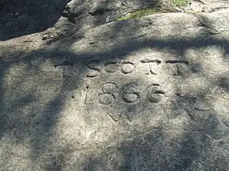 Engraving from 1866 near the summit