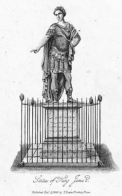 Gravure de la statue par T. Lester (1816).