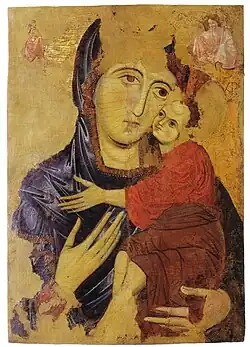 Vierge de Tendresse, Éléousa. Enrico di Tedice. Chiesa di San Michele in Borgo. Musée national San Matteo, Pise.