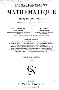 Image illustrative de l’article L'Enseignement mathématique
