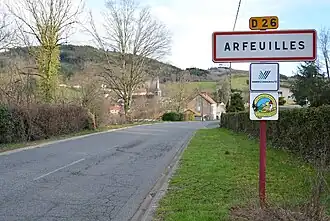 Entrée d'Arfeuilles par la D 26, depuis Lapalisse…