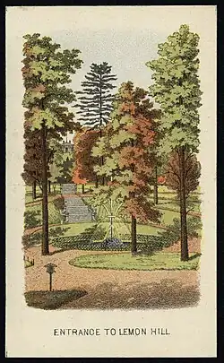 Entrée de Lemon Hill, 1870, bibliothèque du congrès