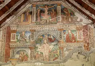 Retable à fresques de 1516 d'Andréa de Cella classé.