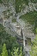 Cascade d'Aiglière, une des plus hautes d'Europe avec 100&nbsp;m de dénivelé.
