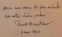 signature de Frantz Funck-Brentano