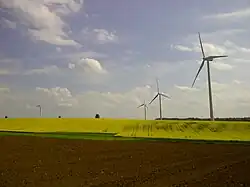 Eoliennes implantées sur la commune.