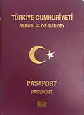Couverture d'un passeport turc