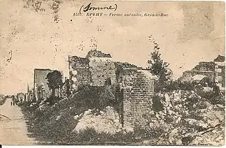 La grande-rue en ruines en 1919.