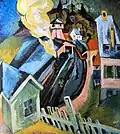 Bahnhof Königstein (Station ferroviaire de Königstein), 1916, huile sur toile (90&nbsp;×&nbsp;80&nbsp;cm), collection particulière.