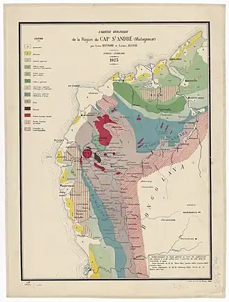 Carte géologique des environs du cap.
