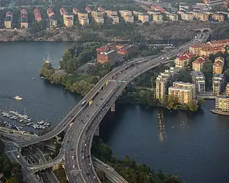 L’Essingeleden sur le pont Essingebron en septembre 2014.